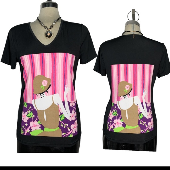 Peter Nygard Embellish Black Top Size S - Picture 1 of 8